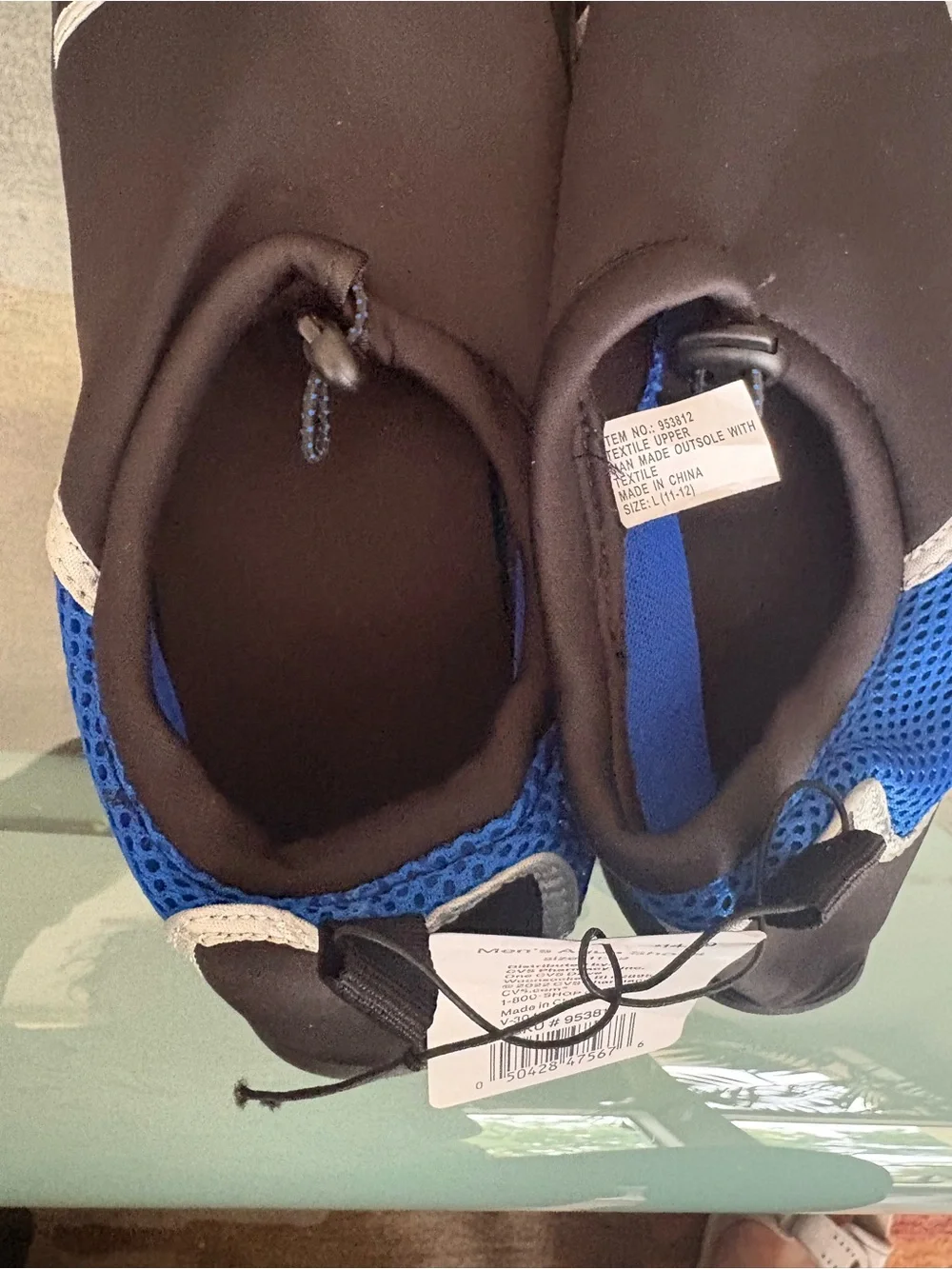 Kids Black Water Shoes with Blue Trim